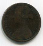 Монета Великобритания 1 пенни 1863