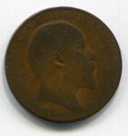 Монета Великобритания 1 пенни 1907