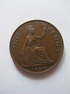 Монета Великобритания 1 пенни 1946 ГЕОРГ VI