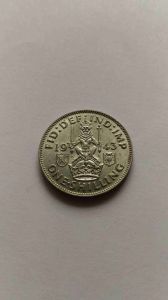Великобритания 1 шиллинг 1943 Шотландский Серебро