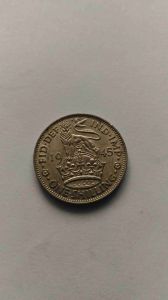 Великобритания 1 шиллинг 1945 Английский Серебро