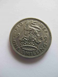 Великобритания 1 шиллинг 1949 Английский герб  ГЕОРГ VI