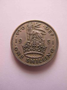 Монета Великобритания 1 шиллинг 1951 Английский герб  ГЕОРГ VI
