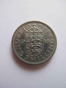 Великобритания 1 шиллинг 1966 Английский герб  ЕЛИЗАВЕТА II