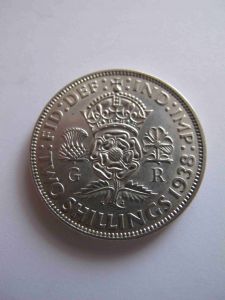 Великобритания 2 шиллинга 1938 Серебро