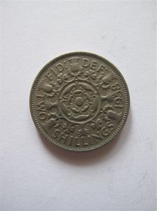 Монета Великобритания 2 шиллинга 1958 ЕЛИЗАВЕТА II