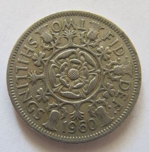 Монета Великобритания 2 шиллинга 1960 ЕЛИЗАВЕТА II