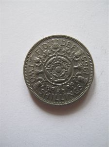 Монета Великобритания 2 шиллинга 1965 ЕЛИЗАВЕТА II