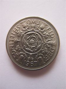 Монета Великобритания 2 шиллинга 1967 UNC