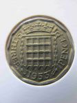 Монета Великобритания 3 пенса 1953 UNC