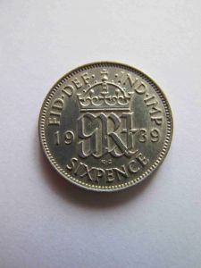Великобритания 6 пенсов 1939 ГЕОРГ VI