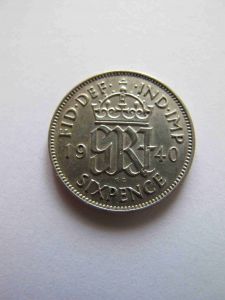 Великобритания 6 пенсов 1940 ГЕОРГ VI