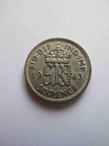 Великобритания 6 пенсов 1943  ГЕОРГ VI
