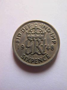 Великобритания 6 пенсов 1948  ГЕОРГ VI