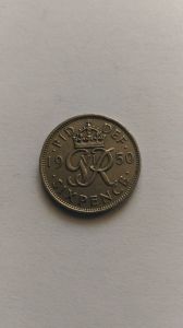 Великобритания 6 пенсов 1950  ГЕОРГ VI