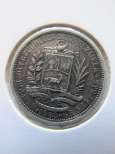Венесуэла 1 боливар 1960 серебро
