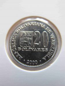 Монета Венесуэла 20 боливар 2000