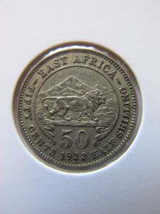 Британская Восточная Африка 50 центов 1922 серебро