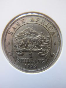 Восточная Африка 1 шиллинг 1922 серебро