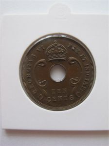 Монета Британская Восточная Африка и 10 центов 1941