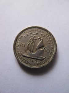 Монета Восточно-Карибские штаты 10 центов 1959