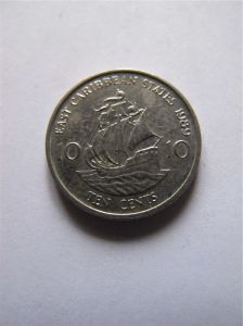 Восточно-Карибские штаты 10 центов 1989