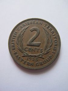 Восточно-Карибские штаты 2 цента 1955