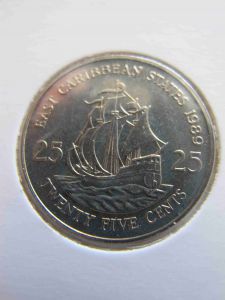 Восточно-Карибские штаты 25 центов 1989