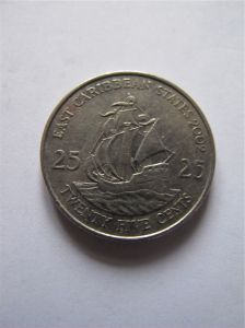 Восточно-Карибские штаты 25 центов 2002