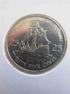 Восточно-Карибские штаты 25 центов 2004