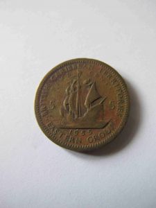 Монета Восточно-Карибские штаты 5 центов 1955