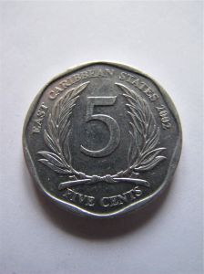 Восточно-Карибские штаты 5 центов 2002