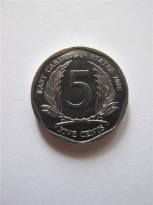 Восточно-Карибские штаты 5 центов 2008