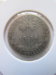 Западная Африка 1 шиллинг 1914 серебро