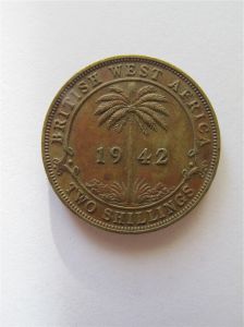 Монета Британская Западная Африка 2 шиллинг 1942